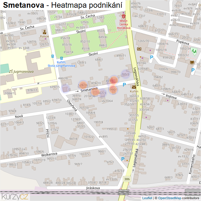 Mapa Smetanova - Firmy v ulici.