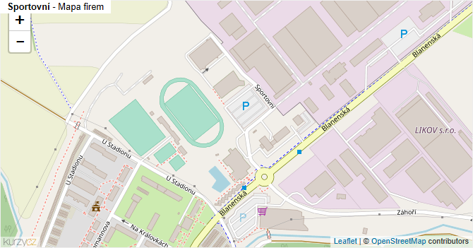 Sportovní - mapa firem