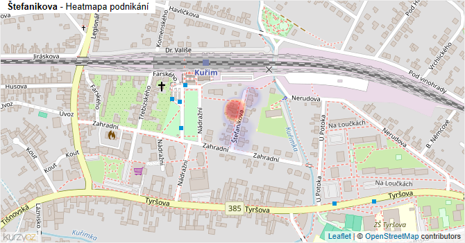 Štefanikova - mapa podnikání