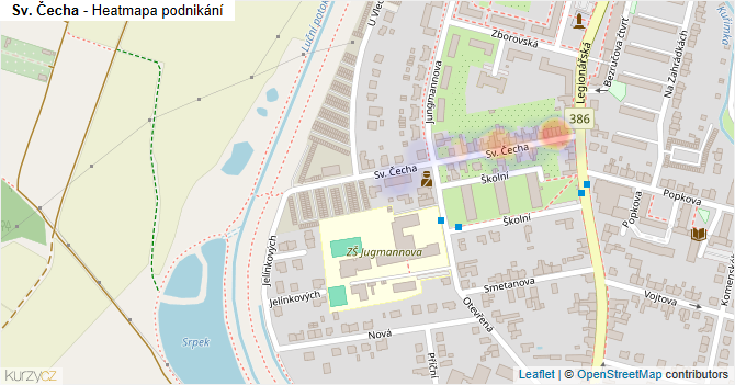Sv. Čecha - mapa podnikání
