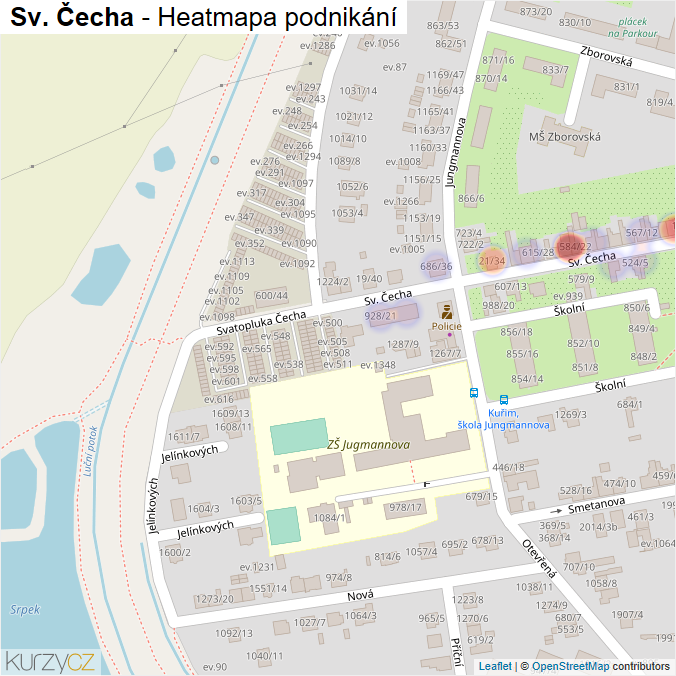 Mapa Sv. Čecha - Firmy v ulici.