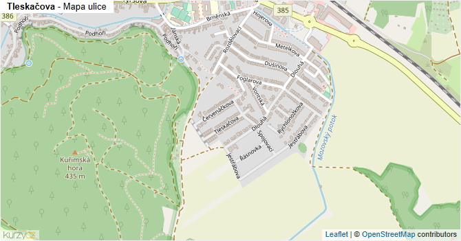 Tleskačova - mapa ulice