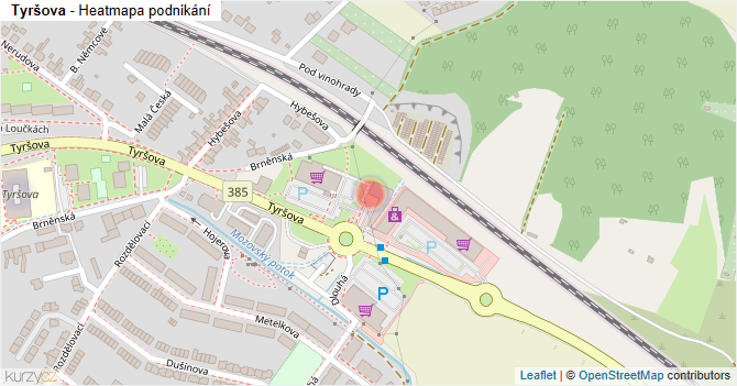 Tyršova - mapa podnikání