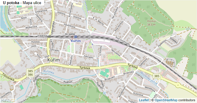 U potoka - mapa ulice