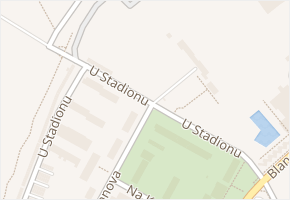 U stadionu v obci Kuřim - mapa ulice