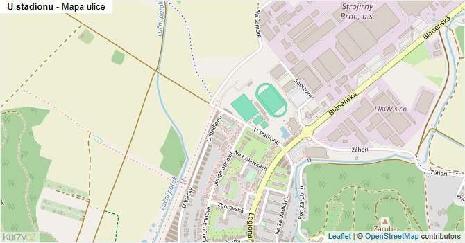 U stadionu - mapa ulice