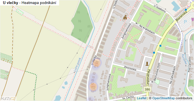 U vlečky - mapa podnikání