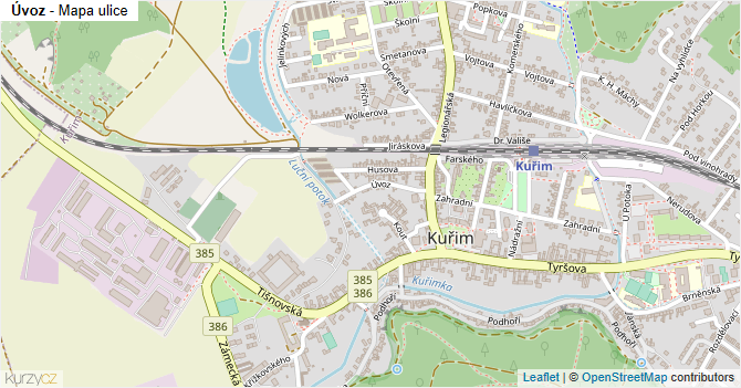 Úvoz - mapa ulice