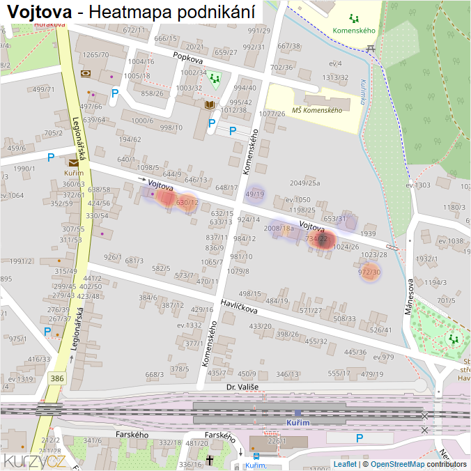 Mapa Vojtova - Firmy v ulici.