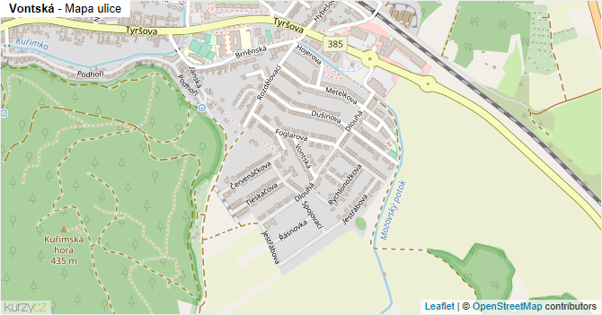 Vontská - mapa ulice