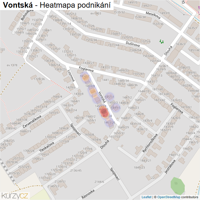 Mapa Vontská - Firmy v ulici.