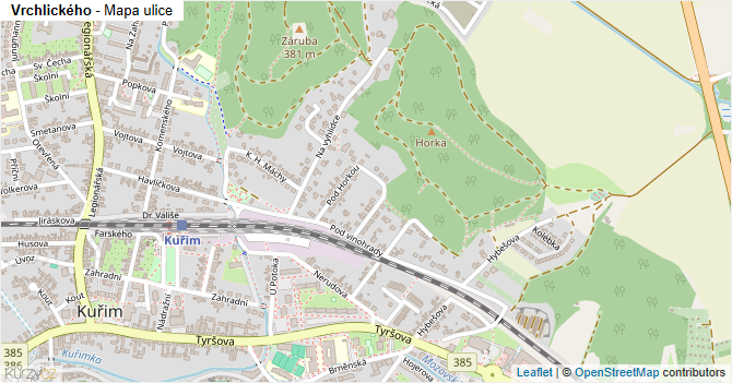 Vrchlického - mapa ulice