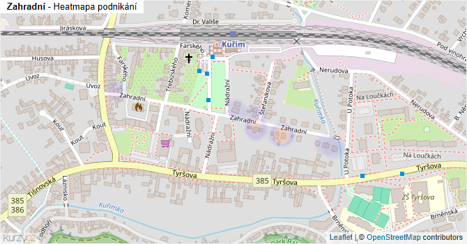 Zahradní - mapa podnikání
