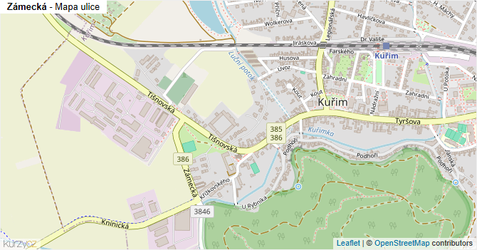 Zámecká - mapa ulice