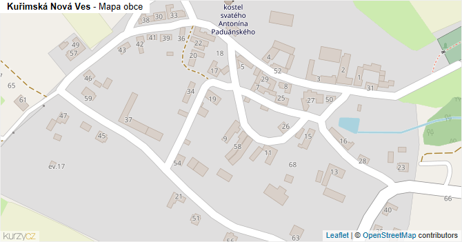 Kuřimská Nová Ves - mapa obce