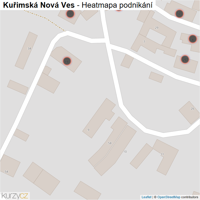 Mapa Kuřimská Nová Ves - Firmy v obci.