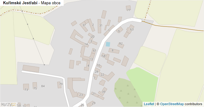 Kuřimské Jestřabí - mapa obce