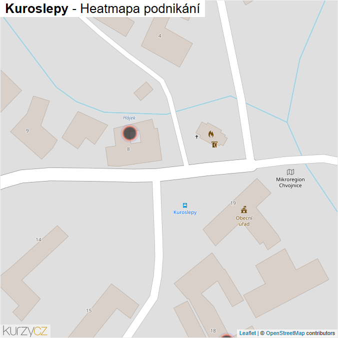 Mapa Kuroslepy - Firmy v obci.