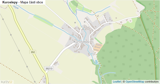 Kuroslepy - mapa části obce