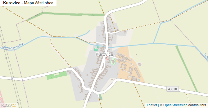 Kurovice - mapa části obce