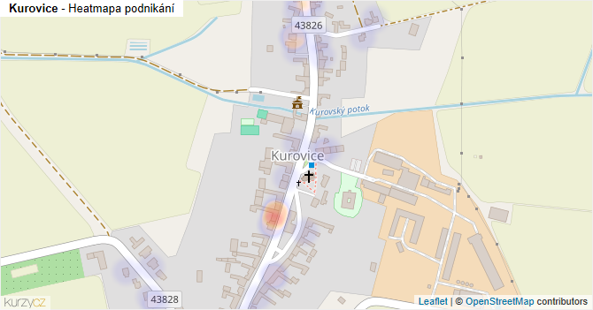 Kurovice - mapa podnikání