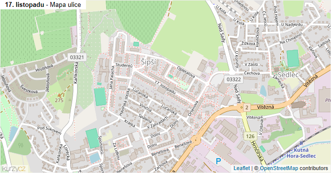 17. listopadu - mapa ulice
