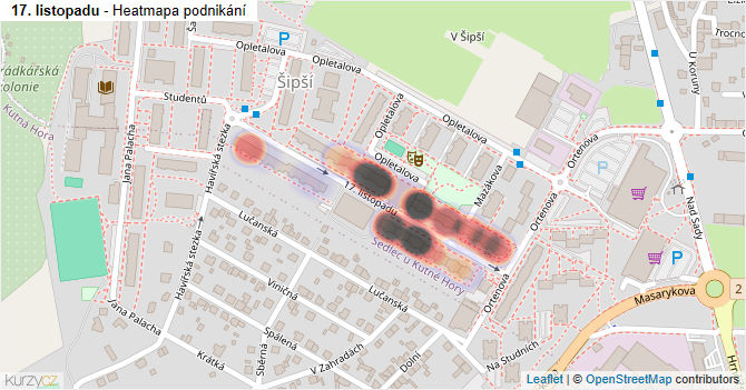 17. listopadu - mapa podnikání