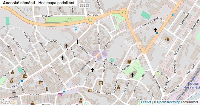 Anenské náměstí - mapa podnikání