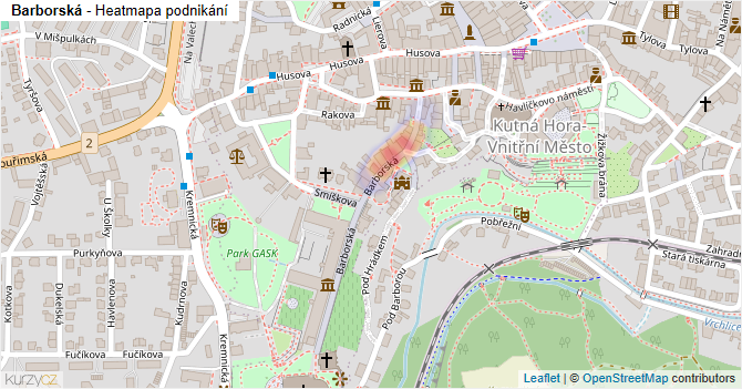 Barborská - mapa podnikání