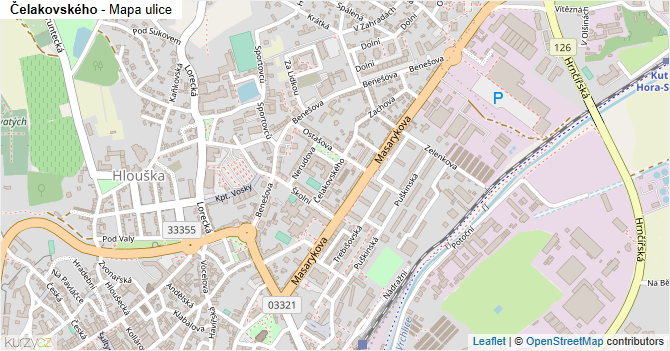 Čelakovského - mapa ulice