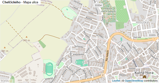 Chelčického - mapa ulice