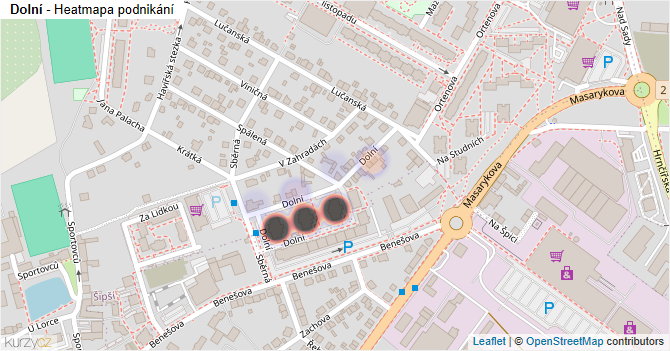 Dolní - mapa podnikání