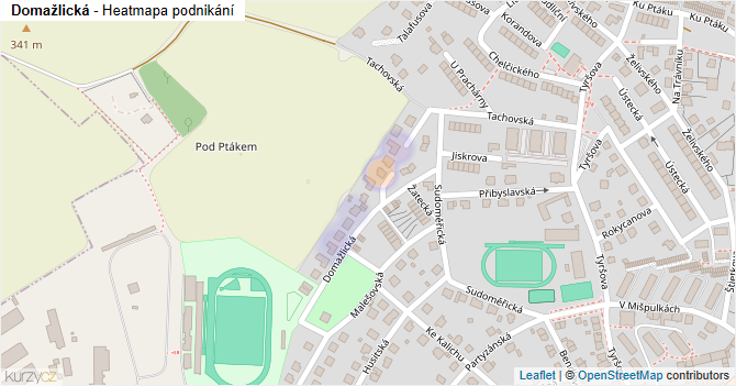 Domažlická - mapa podnikání