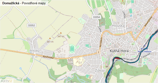 Domažlická - záplavové mapy stoleté vody