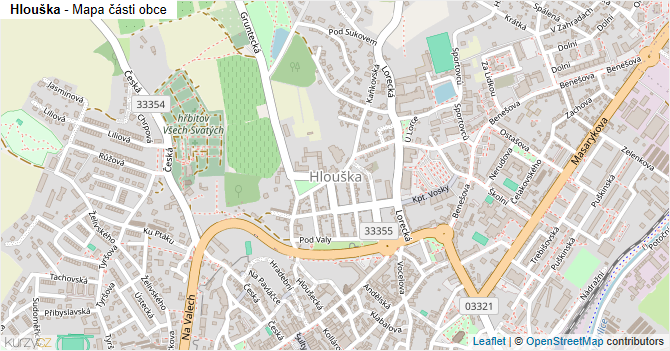 Hlouška - mapa části obce