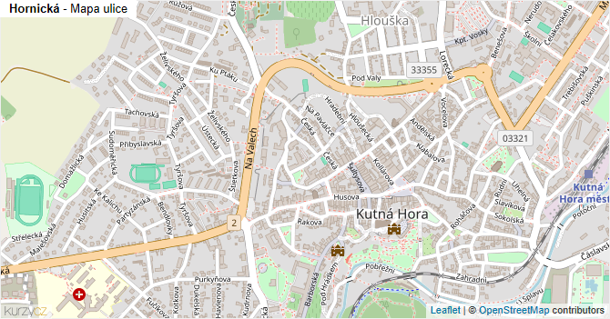 Hornická - mapa ulice