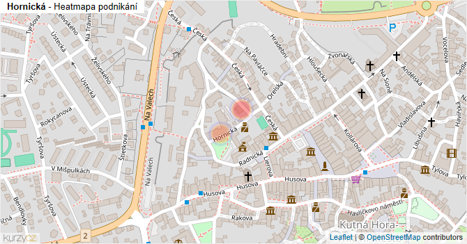 Hornická - mapa podnikání