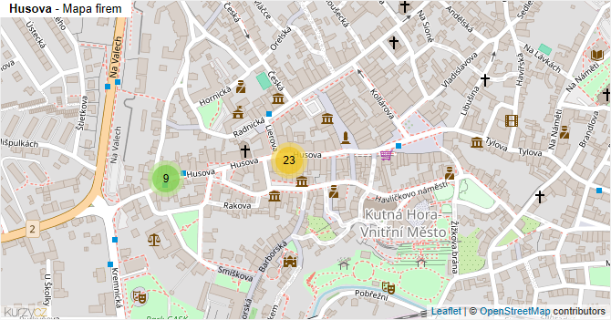 Husova - mapa firem