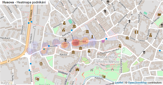 Husova - mapa podnikání