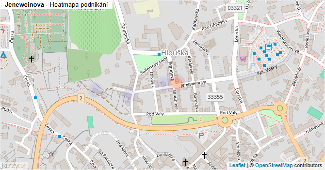 Jeneweinova - mapa podnikání