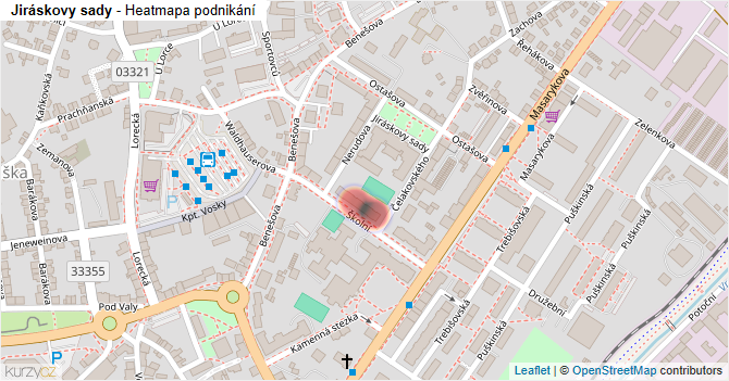 Jiráskovy sady - mapa podnikání