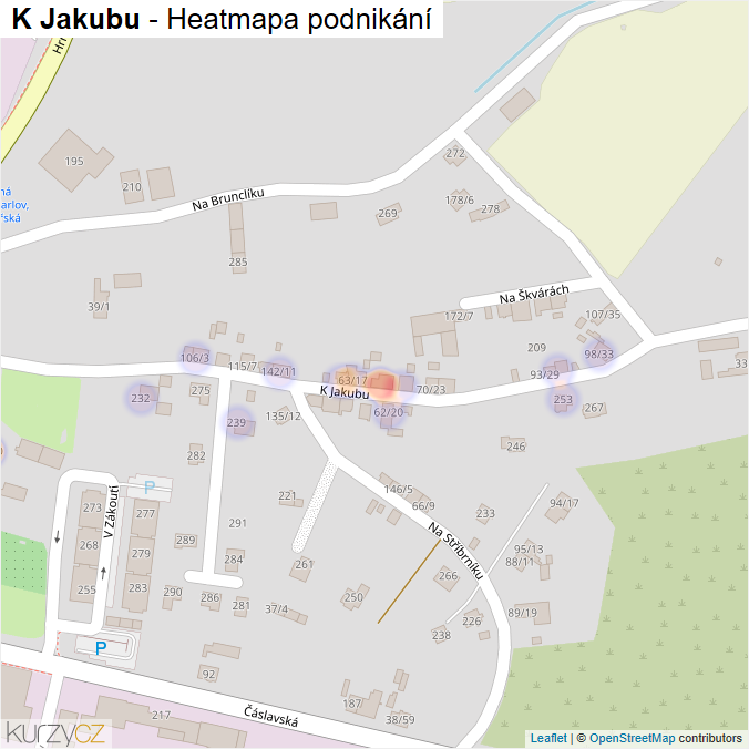 Mapa K Jakubu - Firmy v ulici.