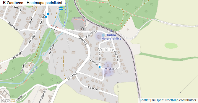 K Zastávce - mapa podnikání