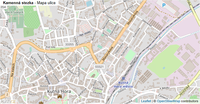 Kamenná stezka - mapa ulice