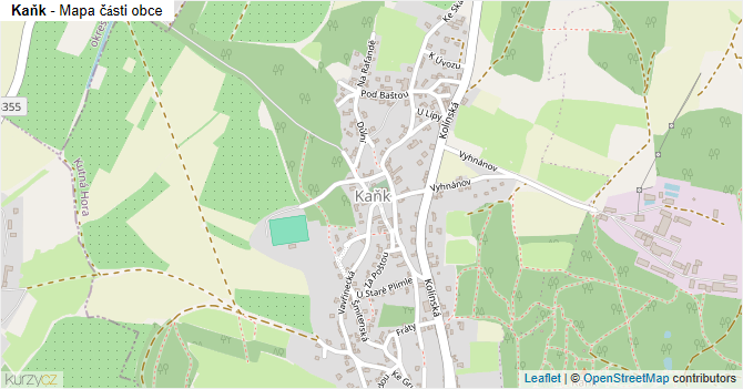 Kaňk - mapa části obce