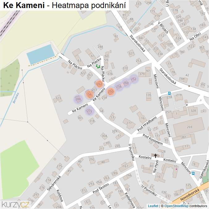 Mapa Ke Kameni - Firmy v ulici.