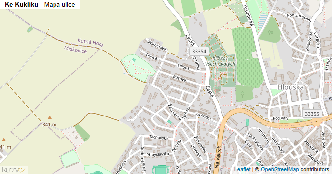 Ke Kuklíku - mapa ulice