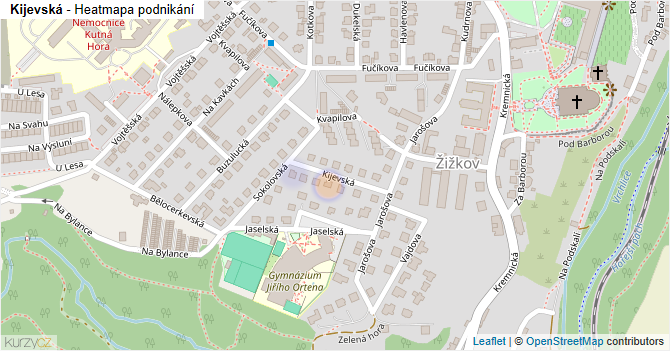 Kijevská - mapa podnikání