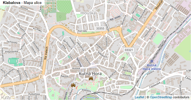 Klabalova - mapa ulice