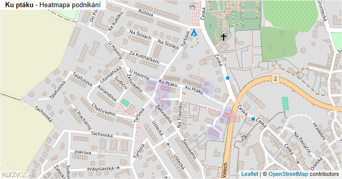 Ku ptáku - mapa podnikání